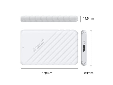 Zunanje ohišje za 2,5'' HDD/SSD, USB 3.0 v SATA3, tool-free, belo, ORICO 25PW1-U3
