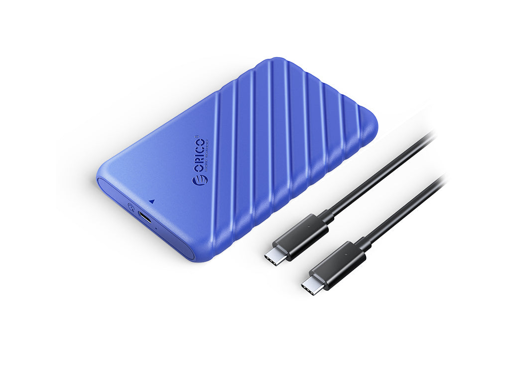 Zunanje ohišje za 2,5'' HDD/SSD, USB-C 3.1 UASP v SATA3, tool-free, modro, ORICO 25PW1C-C3