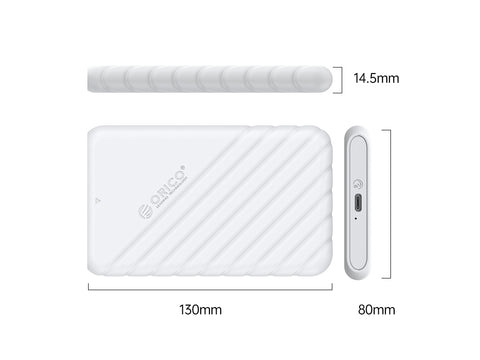 Zunanje ohišje za 2,5'' HDD/SSD, USB-C 3.1 UASP v SATA3, tool-free, belo, ORICO 25PW1C-C3