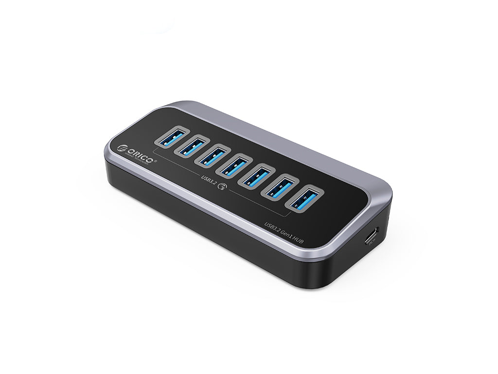 USB-C hub s 7 vhodi, 7x USB-A 3.2 Gen1, 5Gbps, črn, ORICO M3U3-7A-10