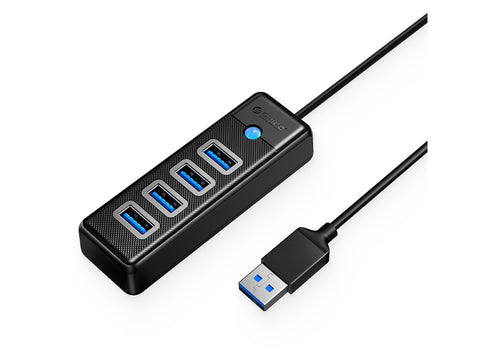 USB hub s 4 vhodi, USB 3.0, 0.15m, črn, ORICO PW4U-U3-015