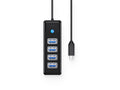 USB-C hub s 4-vhodi, USB 3.0, 0.15m, črn, ORICO PW4U-C3-015