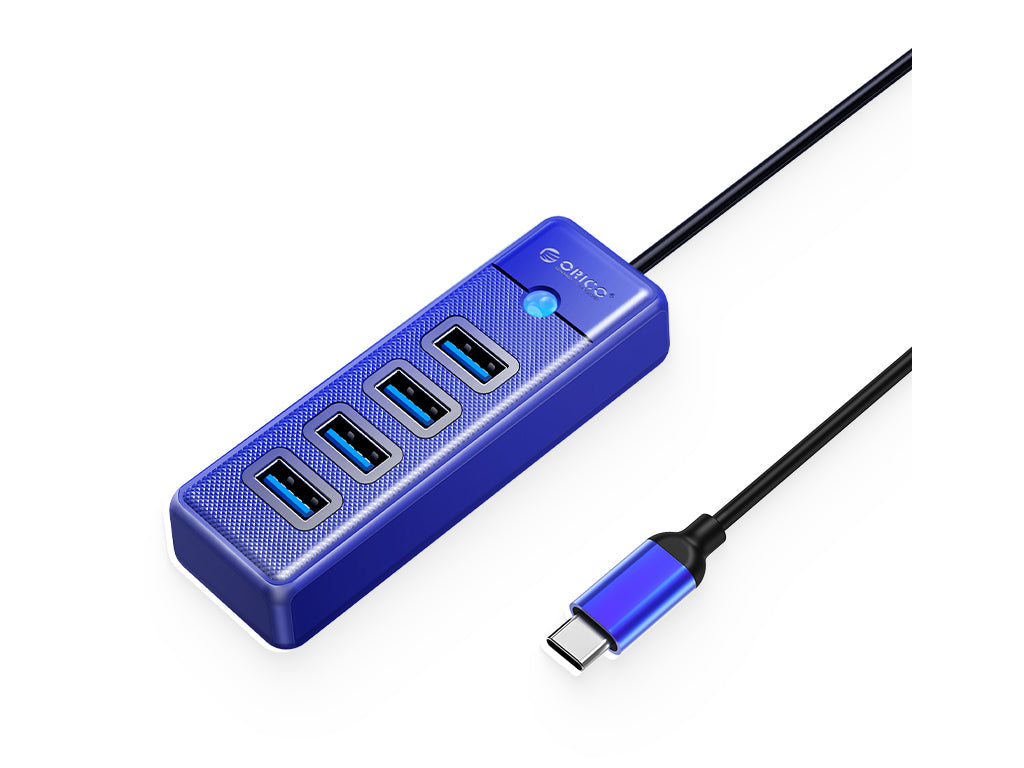 USB-C hub s 4-vhodi, USB 3.0, 0.15m, moder, ORICO PW4U-C3-015