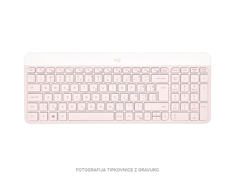 Tipkovnica in miška Logitech Slim Wireless Combo MK470, roza, SLO g.