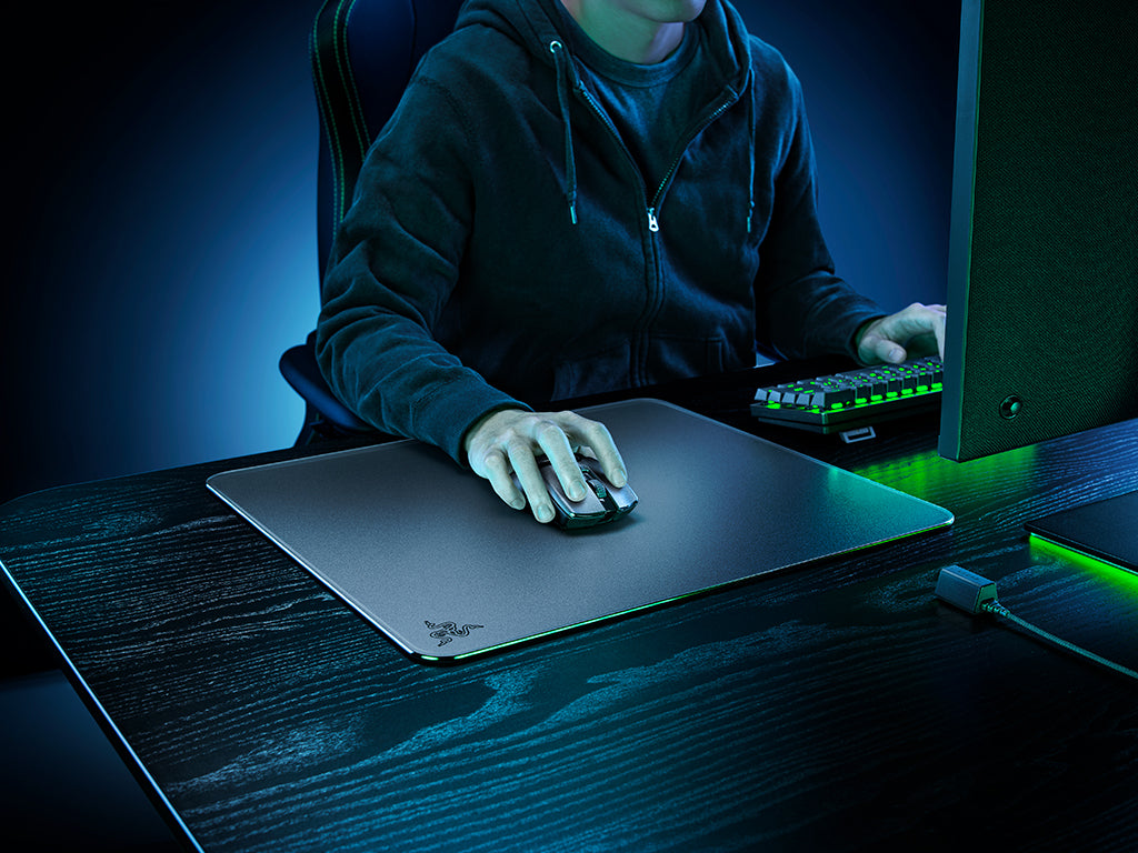 Podloga za miško Razer Atlas, kaljeno steklo, črna