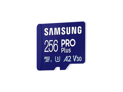 Spominska kartica Samsung PRO Plus micro SDXC, 256GB, 180MB/s, U3, V30, A2, UHS-I, z SD adapterjem