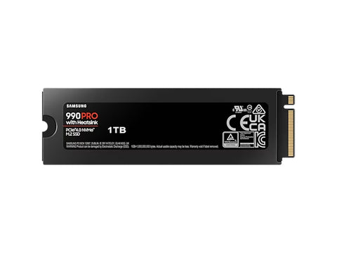 SSD 1TB M.2 80mm PCI-e 4.0 x4 NVMe, V-NAND, Samsung 990 PRO HeatSink (MZ-V9P1T0CW)