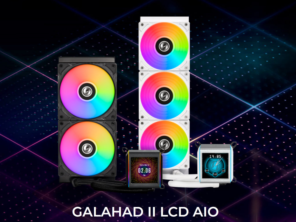 Komplet za tekočinsko hlajenje AIO Liquid Cooler Lian Li GALAHAD II LCD 360, ARGB, črn