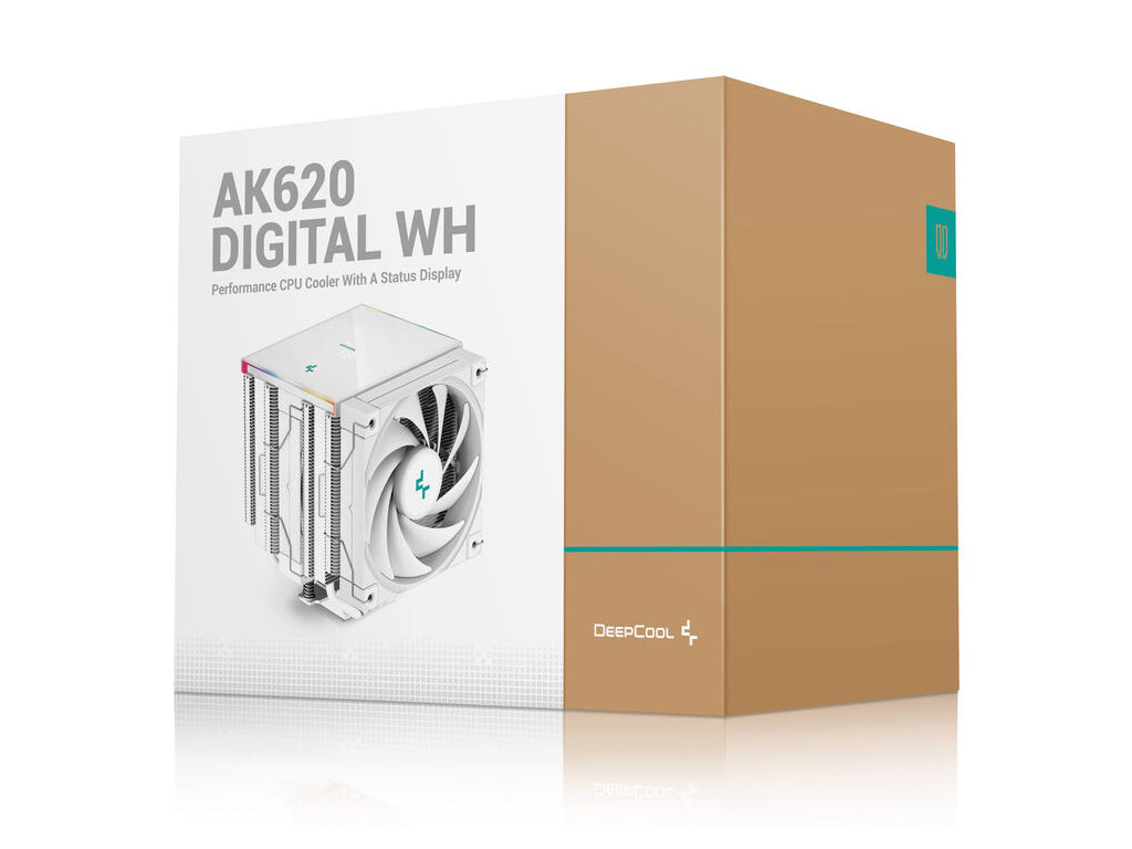 Hladilnik za procesor DeepCool AK620 DIGITAL, ARGB, 2x 120mm, 260W TDP, bel