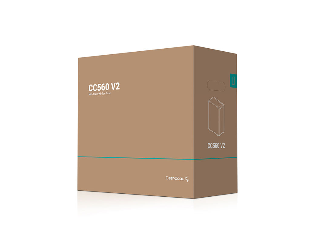 Računalniško ohišje DeepCool CC560 V2, ATX, LED, kaljeno steklo, črno