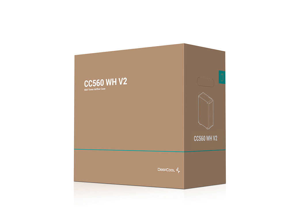 Računalniško ohišje DeepCool CC560 WH V2, ATX, LED, kaljeno steklo, belo