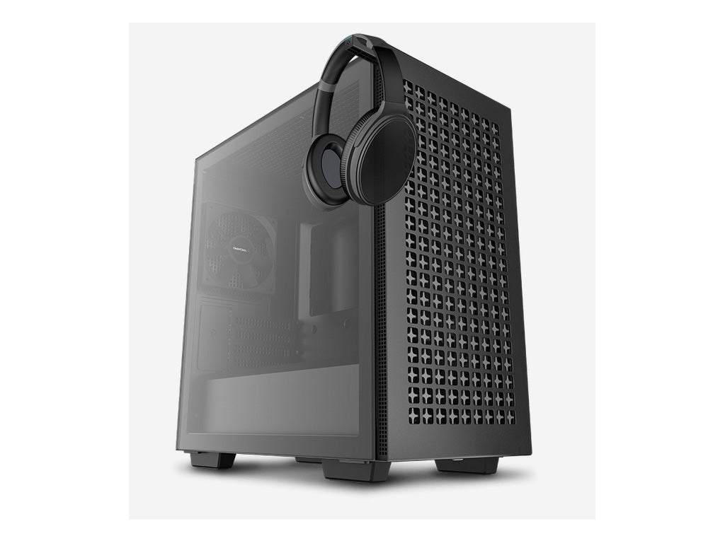 Računalniško ohišje DeepCool CH370, Micro-ATX, kaljeno steklo, črno