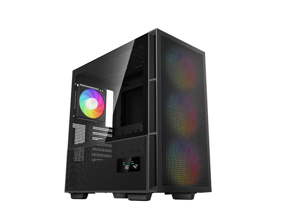 Računalniško ohišje DeepCool CH560 Digital, E-ATX, ARGB, LCD, kaljeno steklo, črno