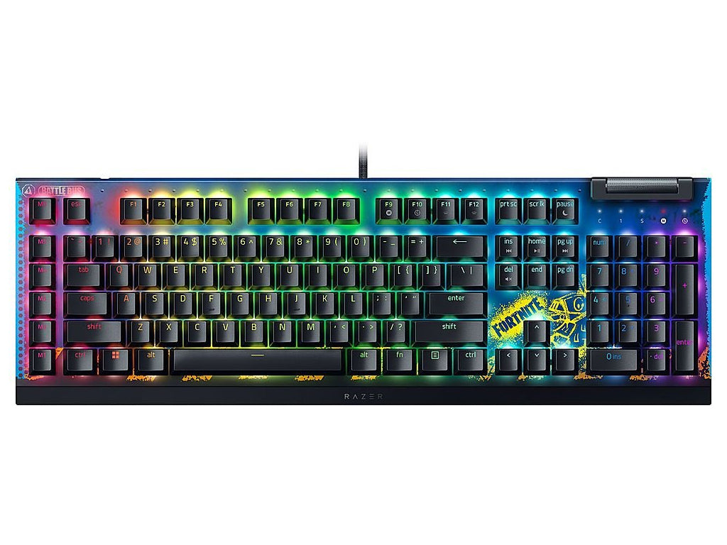 Tipkovnica Razer BlackWidow V4 X, rumena stikala, Fortnite Edition, US