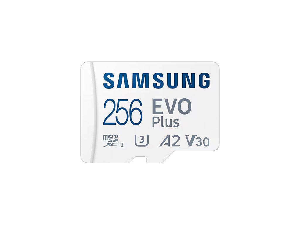 Spominska kartica Samsung EVO Plus, micro SDXC, 256GB, 160MB/s, U3, V30, A2, UHS-I, z adapterjem