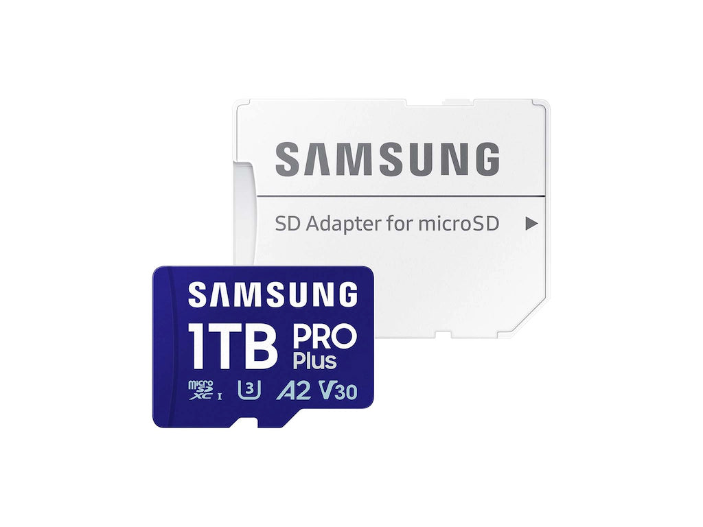 Spominska kartica Samsung PRO Plus micro SDXC, 1TB, 180MB/s, U3, V30, A2, UHS-I, z adapterjem