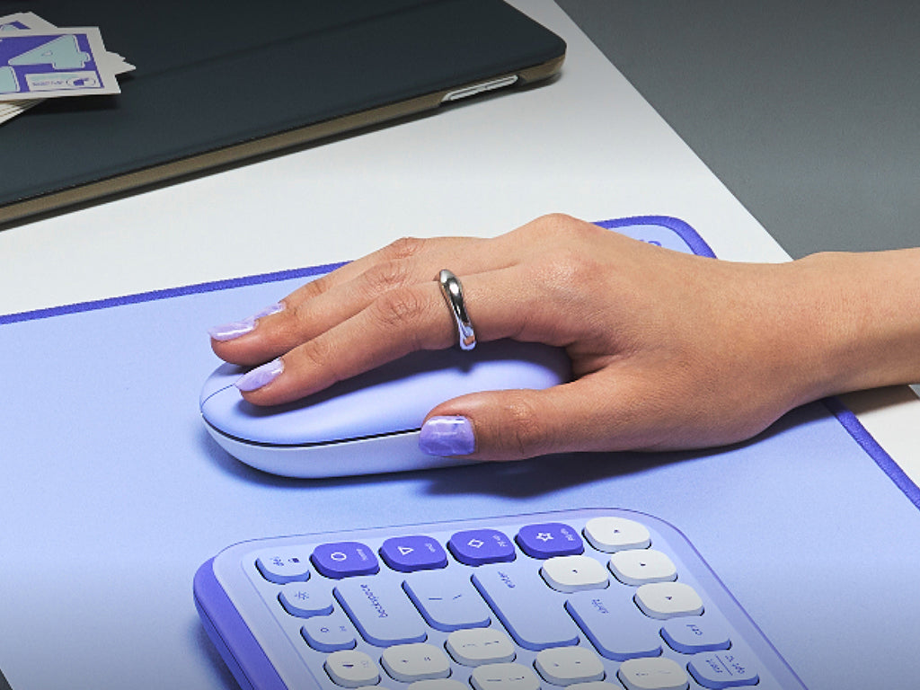 Miška Logitech POP Mouse z EMOJI, Bluetooth, vijolična