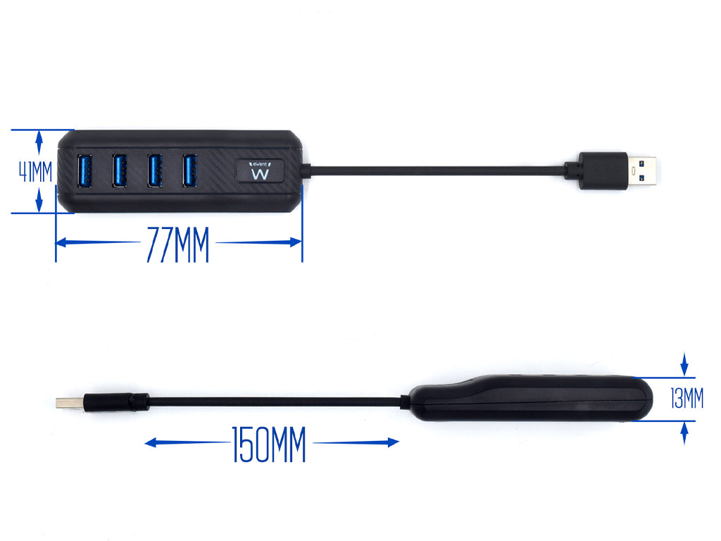 USB hub s 4 vhodi, USB 3.1, črn, Ewent EW1138