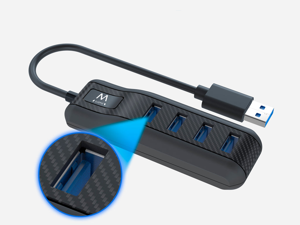 USB hub s 4 vhodi, USB 3.1, črn, Ewent EW1138