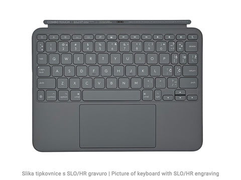 Ovitek s tipkovnico Logitech Combo Touch za iPad Air 11", M2, siv, Slo g.