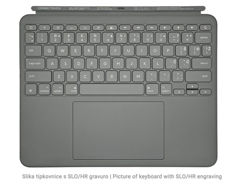 Ovitek s tipkovnico Logitech Combo Touch za iPad Air 13", M2, M3, siv, Slo g.