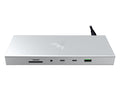 Priključna postaja USB-C Razer USB 4 Dock Mercury, 14 v 1, 5xUSB-A, 3xUSB-C, HDMI, DP,  RJ45, AUX, mSD/SD, srebrna
