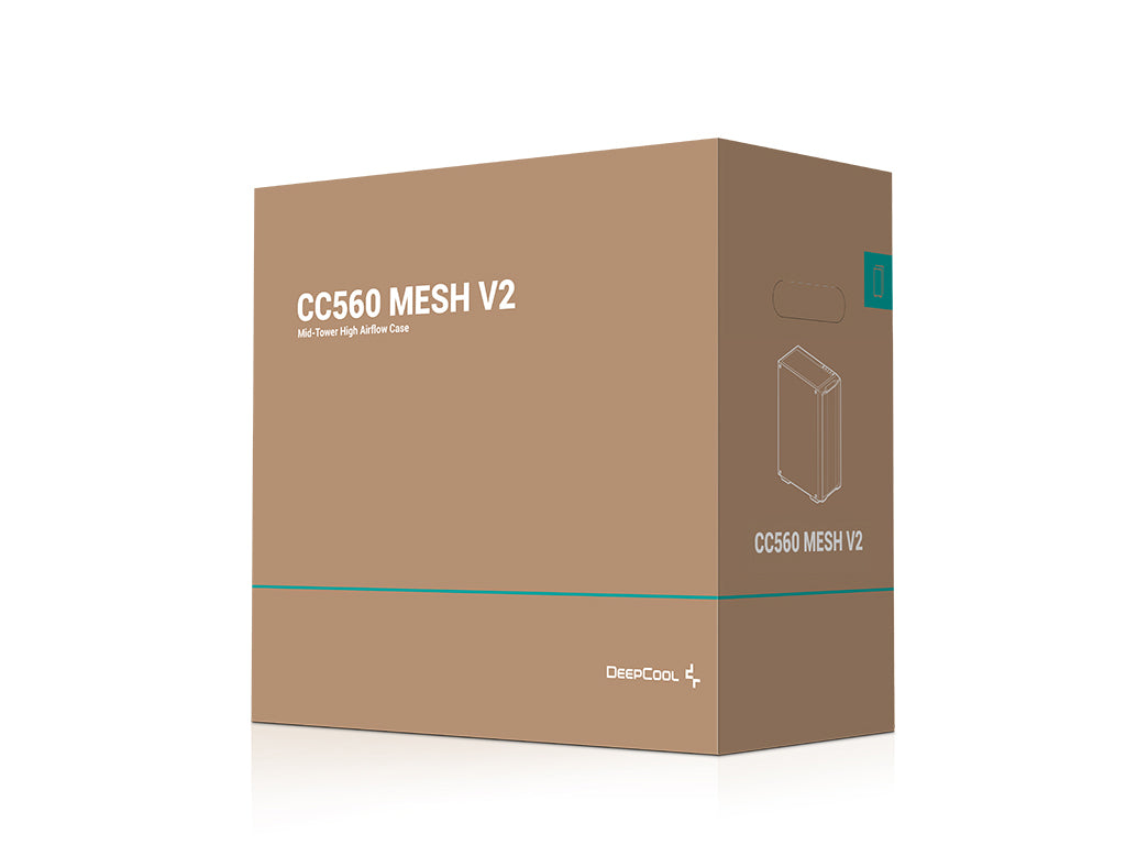 Računalniško ohišje DeepCool CC560 MESH V2, ATX, Midi-Tower, ARGB, Kaljeno steklo, črno