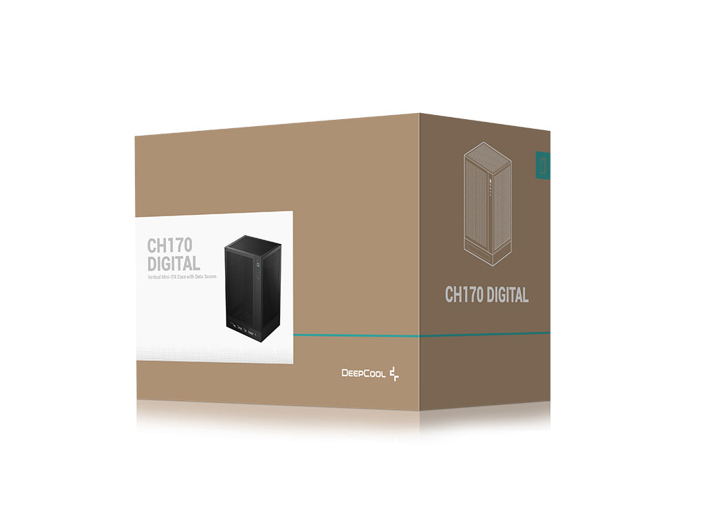 Računalniško ohišje DeepCool CH170 DIGITAL, Mini-ITX, LCD, črno