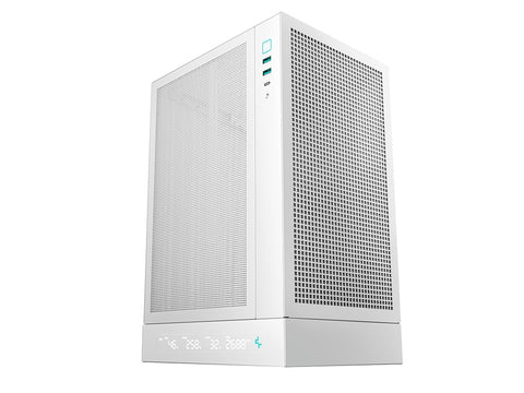 Računalniško ohišje DeepCool CH170 DIGITAL WH, Mini-ITX, LCD, Belo