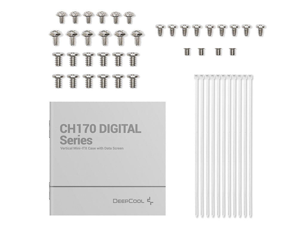 Računalniško ohišje DeepCool CH170 DIGITAL WH, Mini-ITX, LCD, Belo