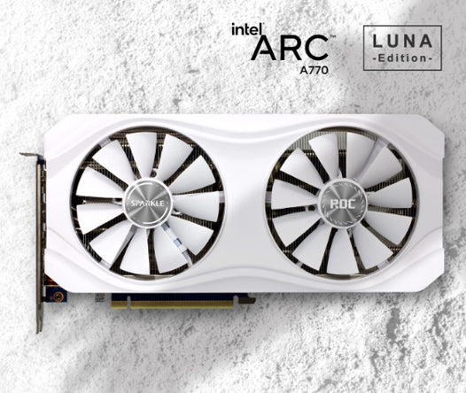 Grafična kartica Intel ARC A770 ROC Luna OC Edition, 16GB GDDR6, PCIe 4.0 x16, 3x DisplayPort, 1x HDMI, Sparkle