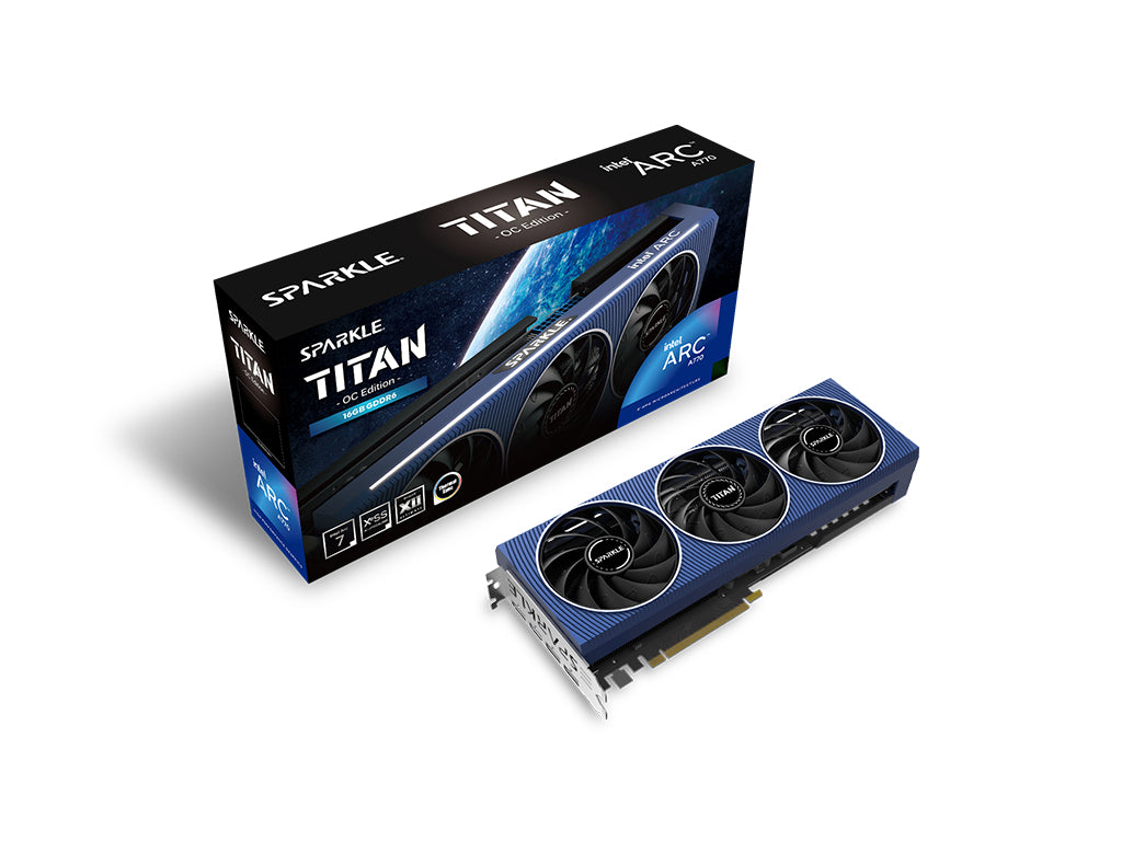 Grafična kartica Intel ARC A770 TITAN OC Edition, 16GB GDDR6, PCIe 4.0 x16, 3x DisplayPort, 1xHDMI, Sparkle