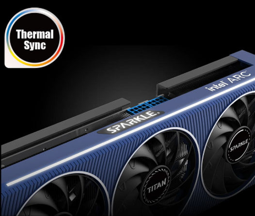 Grafična kartica Intel ARC A770 TITAN OC Edition, 16GB GDDR6, PCIe 4.0 x16, 3x DisplayPort, 1xHDMI, Sparkle