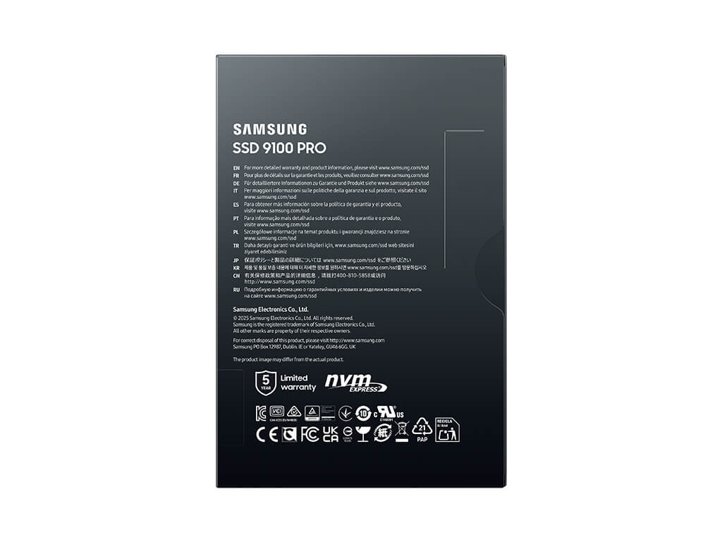 SSD 4TB M.2 80mm PCI-e 5.0 x4 NVMe 2.0, V-NAND TLC, Samsung 9100 PRO (MZ-VAP4T0BW)
