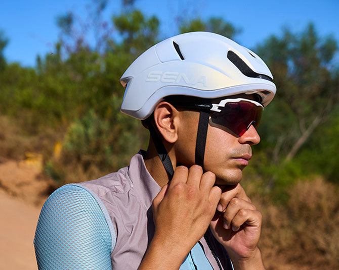 Kolesarska čelada SENA S1 Smart Helmet, Mesh, Mat bela, M