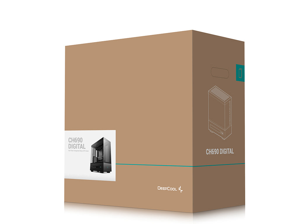 Računalniško ohišje DeepCool CH690 DIGITAL,  ATX, Midi-Tower, LCD, kaljeno steklo, črno