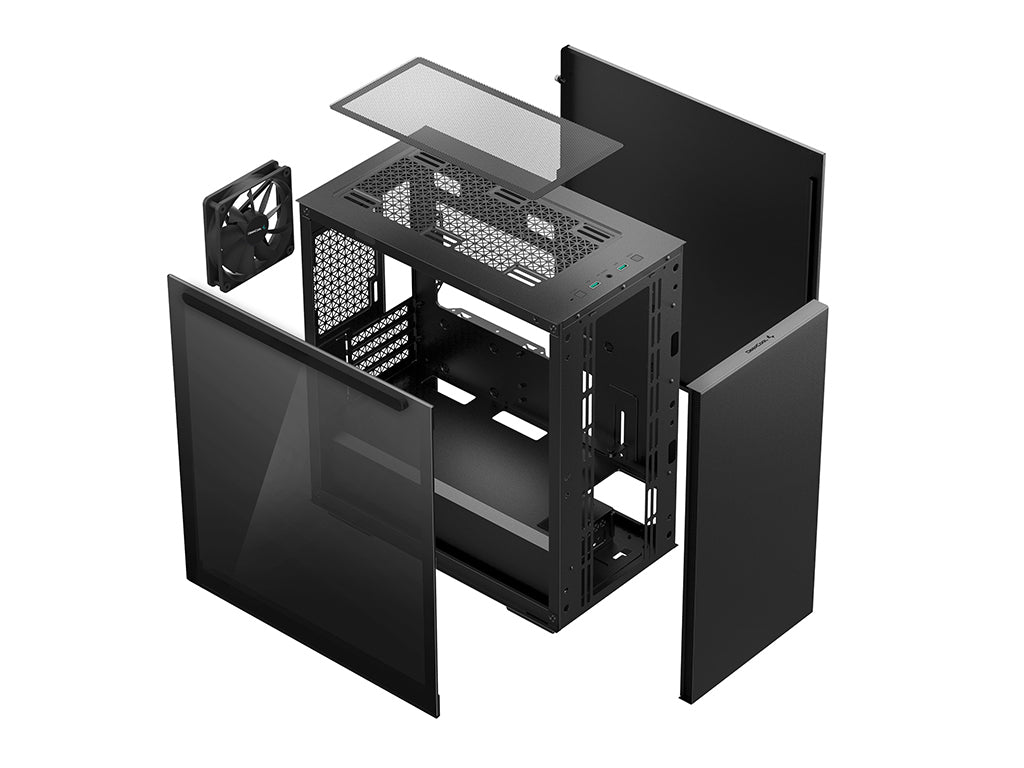 Računalniško ohišje DeepCool MACUBE 110, Micro-ATX, Kaljeno steklo, črno