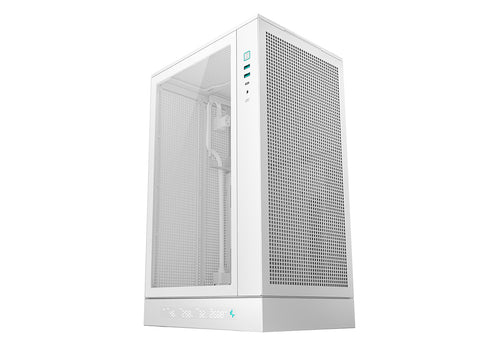Računalniško ohišje DeepCool CH270 DIGITAL, Micro-ATX, LCD, Kaljeno steklo, belo