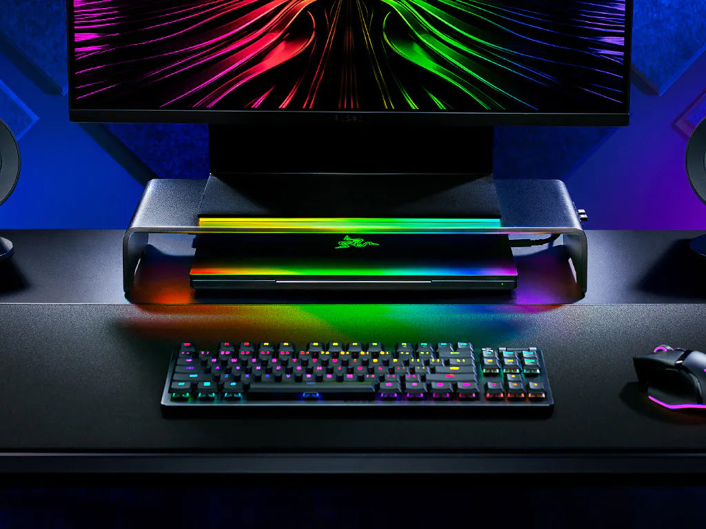 Stojalo za monitor Razer Monitor Stand Chroma, z USB hubom s 4 vhodi, RGB, HDMI, USB-C