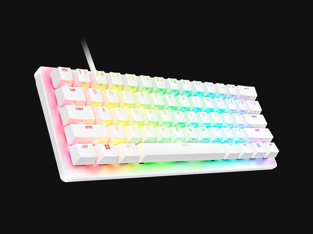 Tipkovnica Razer Huntsman V3 Pro Mini, Bela, RGB, PBT, Analogna stikala Gen2, SLO g.