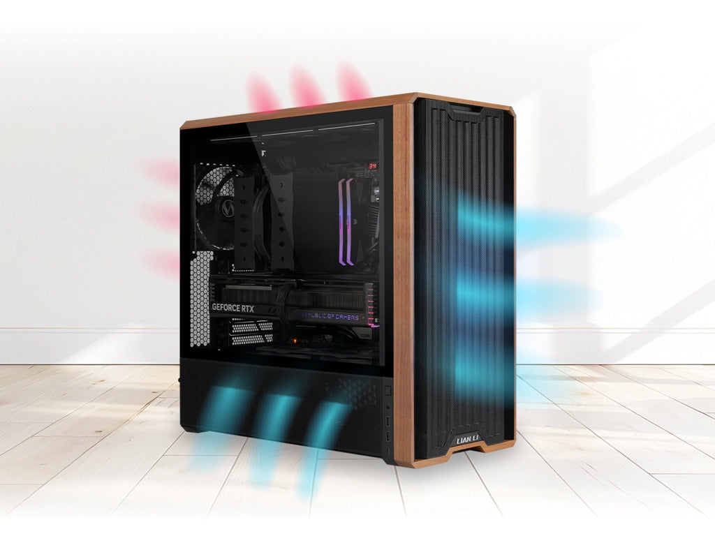 Računalniško ohišje Lian Li LANCOOL 217, ATX, Midi-Tower, kaljeno steklo, črno