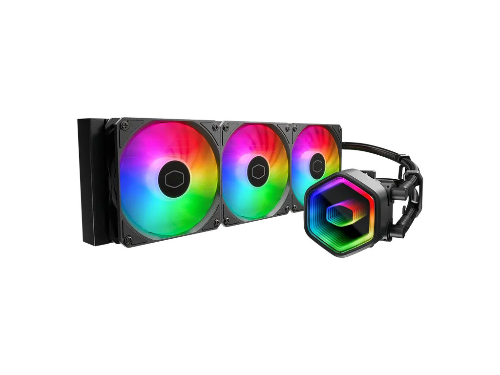 Komplet za tekočinsko hlajenje AIO Liquid Cooler MasterLiquid 360 Core II, 360mm, ARGB, Cooler Master, črn