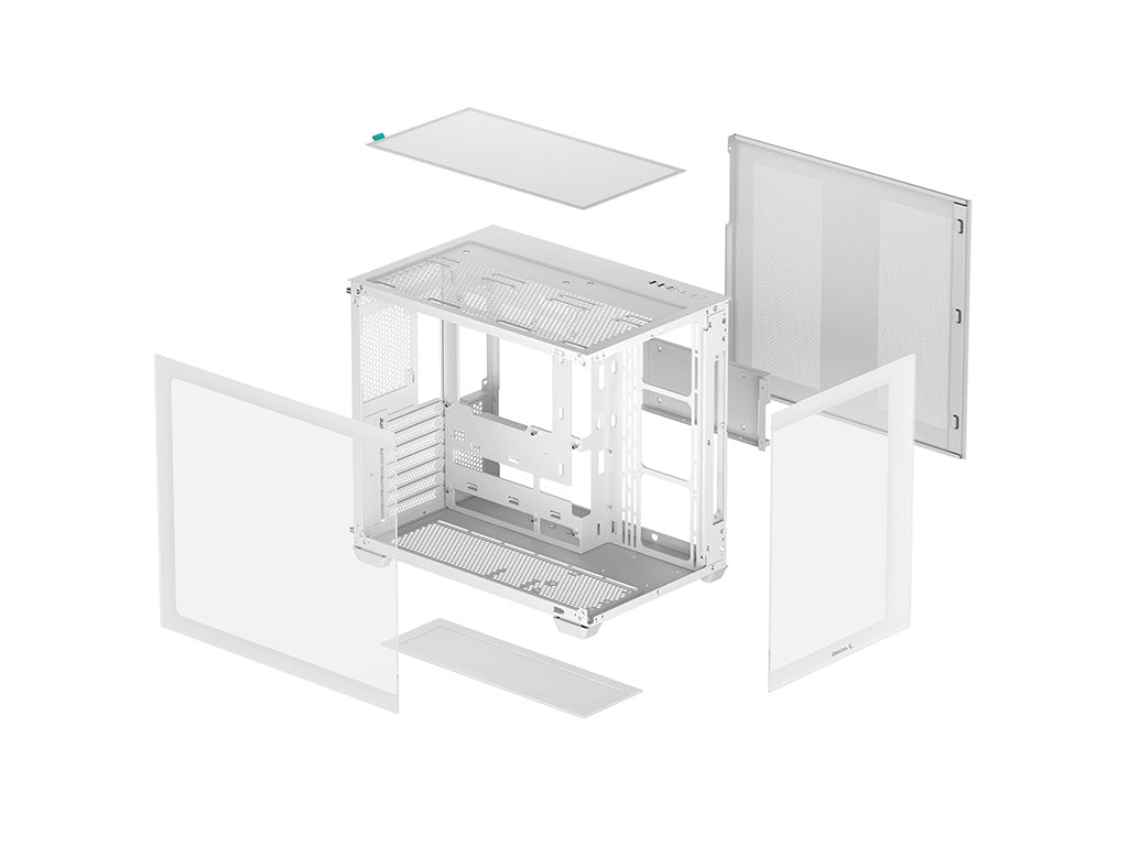 Računalniško ohišje DeepCool CG530, ATX, Midi-Tower, kaljeno steklo, belo