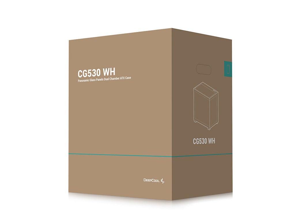 Računalniško ohišje DeepCool CG530, ATX, Midi-Tower, kaljeno steklo, belo