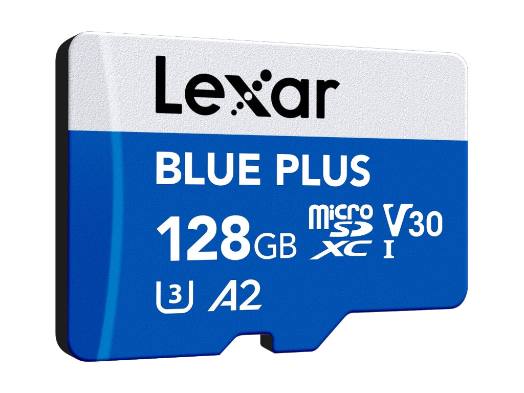 Spominska kartica Lexar BLUE PLUS, Micro SDXC, 128GB, 170MB/s, U3, V30, A2, UHS-I, z adapterjem