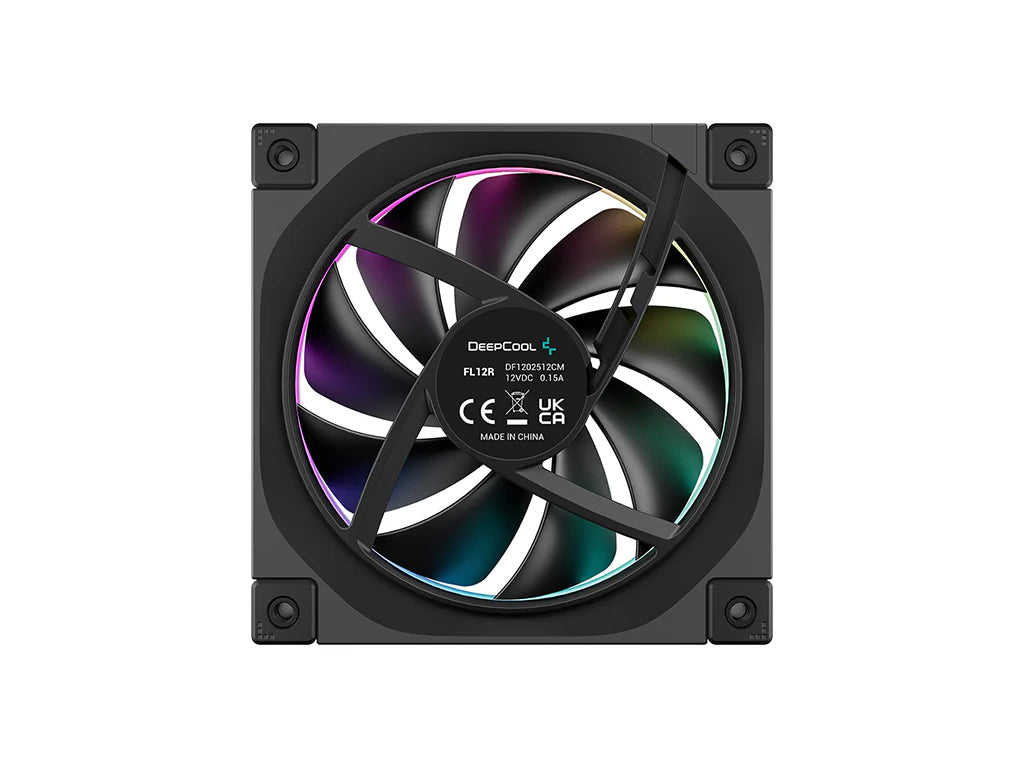 Ventilator za ohišje DeepCool FL12R ARGB PWM 120mm, Reverse Blade, črn 