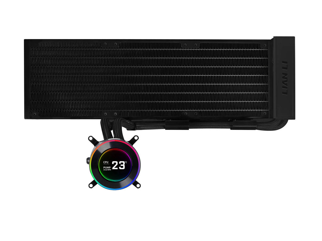 Komplet za tekočinsko hlajenje AIO Liquid Cooler Lian Li HydroShift II LCD-C 360 Fanless, črn