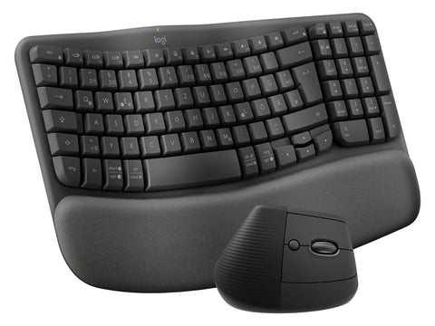 Tipkovnica in miška Logitech Wave Keys and Lift COMBO, Wireless, grafitna, SLO g.