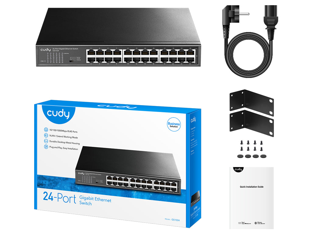 Switch CUDY GS1024, 24-Port, Gigabit, Unmanaged 