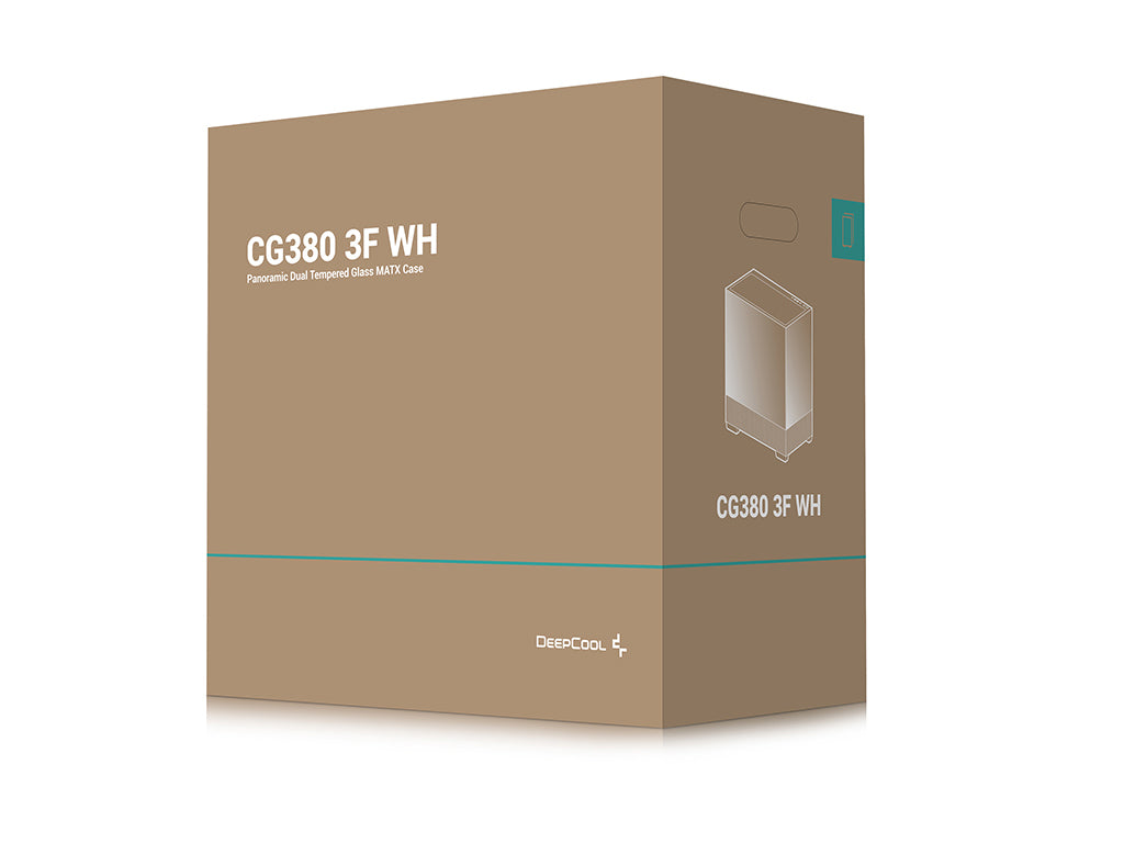 Računalniško ohišje DeepCool CG380 3F, mATX, Midi-Tower, kaljeno steklo, belo